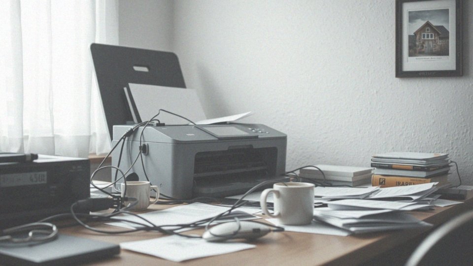 Co powoduje, że drukarka pozostaje offline?