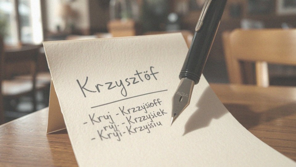 Jakie są zdrobnienia imienia Krzysztof?